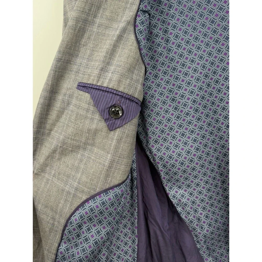 Ted Baker London Endurance Wright-Plaid Suit Jacket | Gray | Size 40L